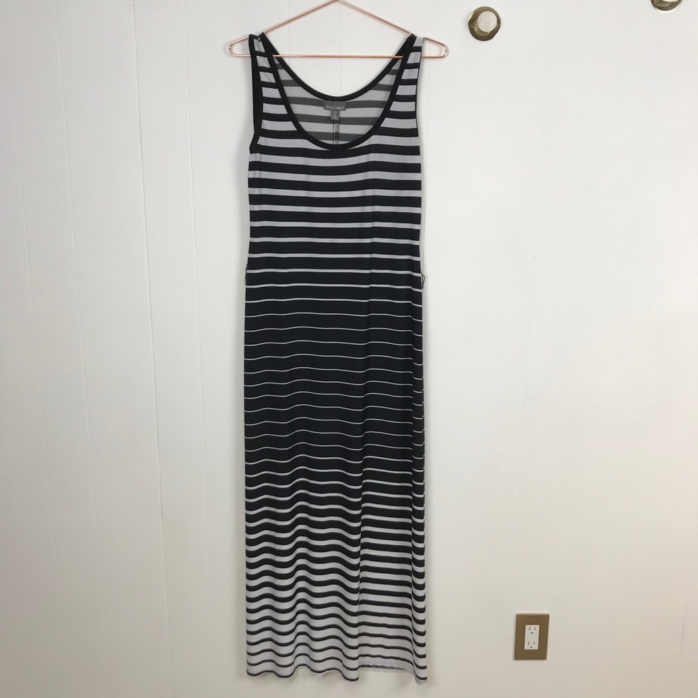 roz & Ali 10 Petite Sleeveless Striped Maxi Dress